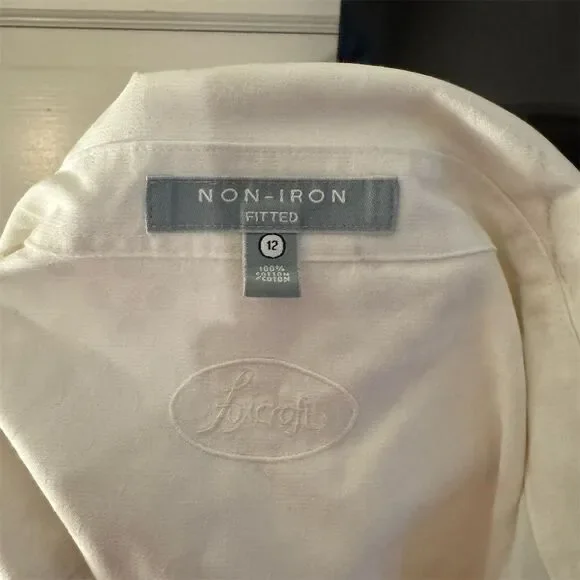 FoxCroft Women's Fitted White Button-Up Blouse Size 12 Workwear - Picture 4 of 5